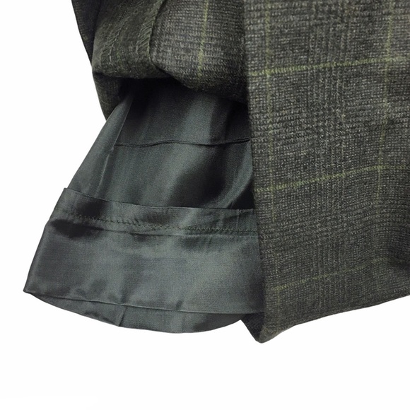 BANANA REPUBLIC Pants Martin 100% Wool Plaid Y2K Style Wide Leg Dark Academia 6 - Picture 6 of 12